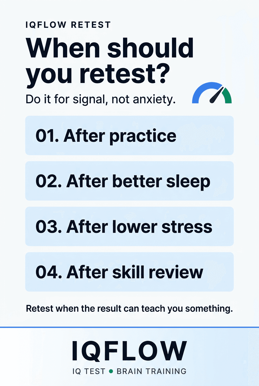 IQFlow Pinterest pin explaining when to retest an IQFlow baseline.